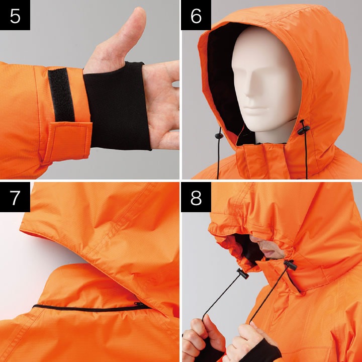 防水防寒つなぎ服 6-A-870 AUTO-BI 撥水 透湿 防水 山田辰 防寒着 防寒服 4L-6L