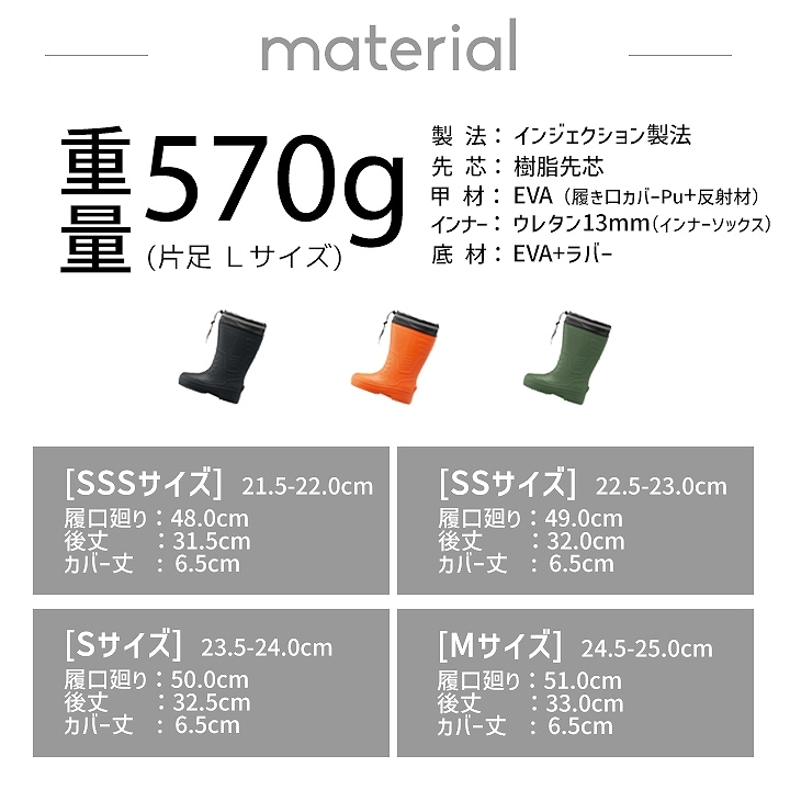 nuno.san 極暖伸縮RED起毛 5ｘ3ｍｍBZセミドライオーダー料込 防寒長靴 防寒ブーツ 超軽量 先芯入り ジーベック 85712 安全