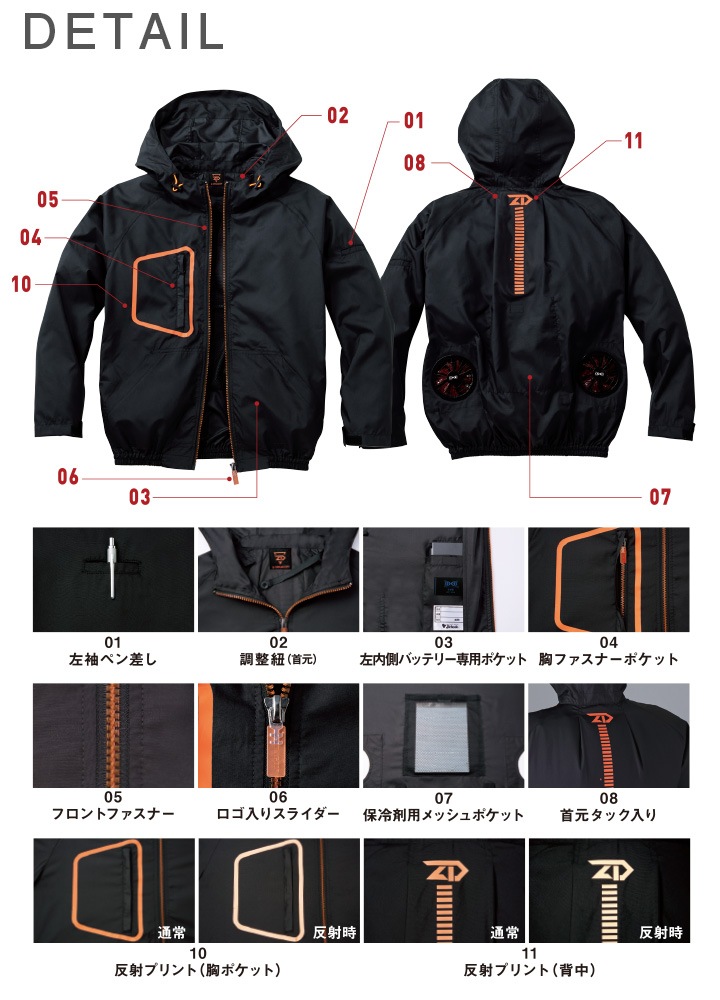 空調服 長袖ブルゾン Z-DRAGON 74160 【服のみ】 作業着 自重堂【SS-EL