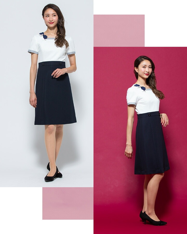 ブローチ リボン op170 ワンタッチタイ アンジョア enjoieおしゃれ 事務服 制服 レストラン ホテル オフィス レディース ユニフォーム アクセサリー