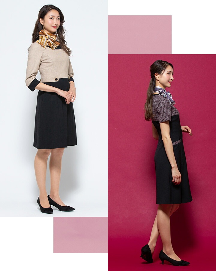 スカーフ リボンタイ op99 ワンタッチタイ アンジョア enjoie おしゃれ 事務服 制服 レストラン ホテル オフィス レディース ユニフォーム アクセサリー【メール便送料無料】