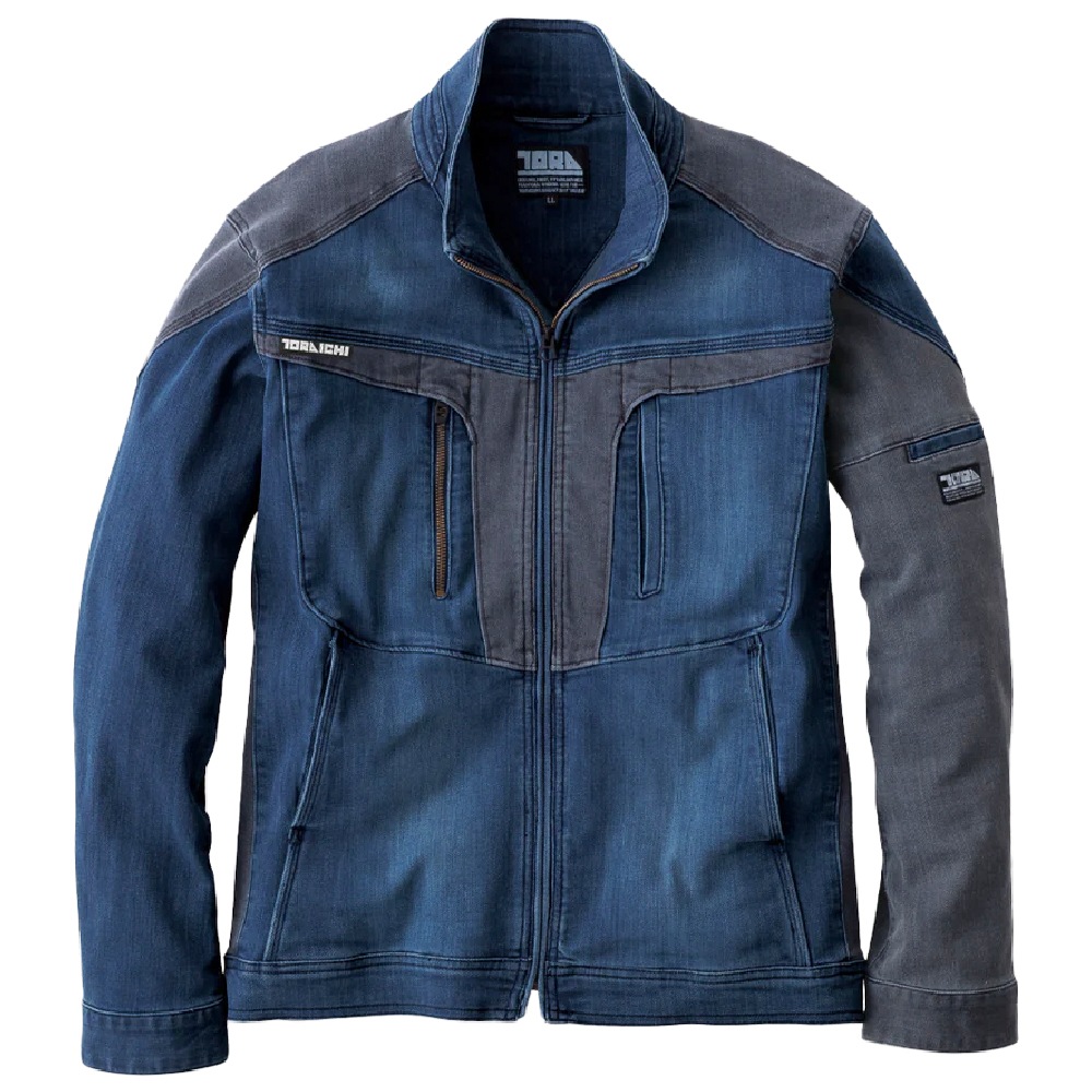 寅壱 デニム ワークジャケット 8992-124 作業服 ストレッチ コーデュラ