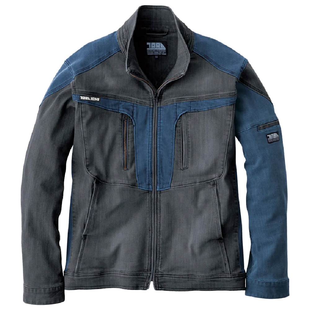 寅壱 デニム ワークジャケット 8992-124 作業服 ストレッチ コーデュラ