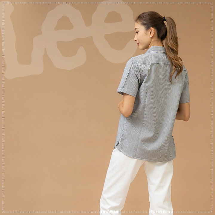 Lee 長袖シャツ ワーク半袖シャツ 作業着 ストレッチ デニム