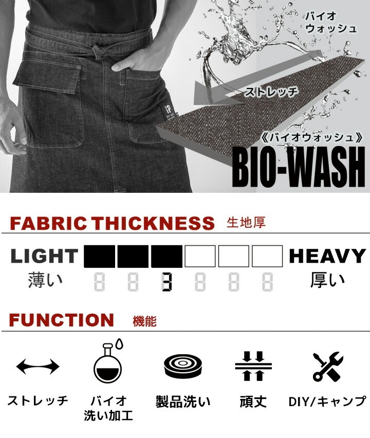 DIESEL エプロン デニム メンズ ワークエプロン レザー キャンプ