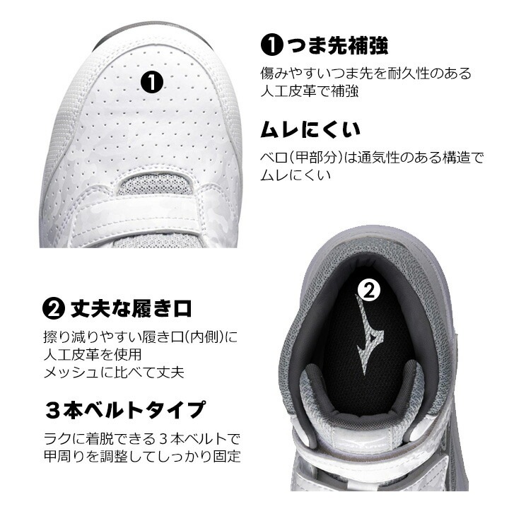 安全靴 ミズノ MIZUNO ハイカット マジック スニーカー F1GA2200