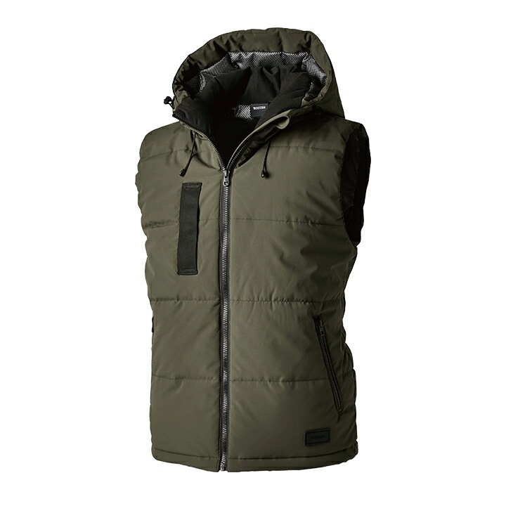 TSデザイン 防寒着 ベスト リフレクティブ ファイバーダウンベスト 1928 秋冬 フード 男女兼用 メンズ レディース 軽量 ストレッチ 防風 反射 撥水 保温 防寒着 作業服 作業着 TS-DESIGN 藤和