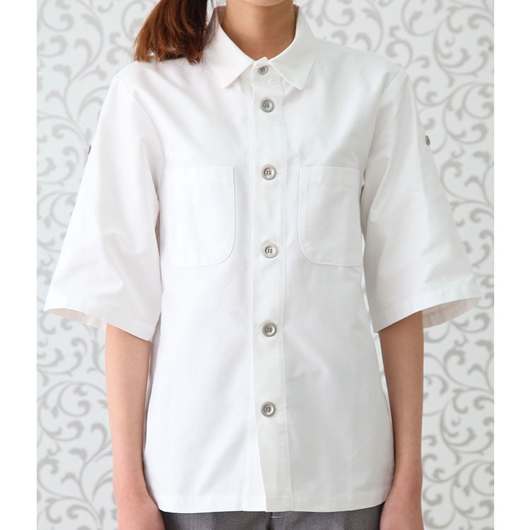 シャツ RH6525 HAKUI セブンユニフォーム コックシャツ 半袖 ロール