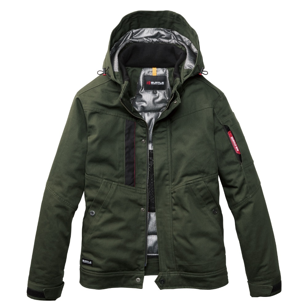 バートル 防寒ジャケット 大型フード付き 8210 サーモクラフト対応 長袖 保温 撥水 防汚 男女兼用 秋冬 防寒着 防寒服 作業着 作業服 ブルゾン BURTLE