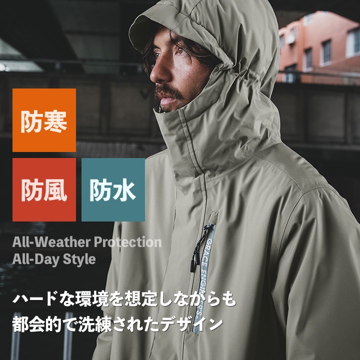 防寒着 グレースエンジニアーズ ブリザードシェルジャケット 2025AW