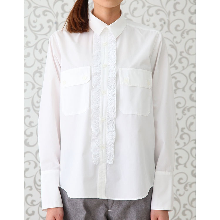 シャツ RH6695 HAKUI セブンユニフォーム 長袖 レース カフェ 飲食店