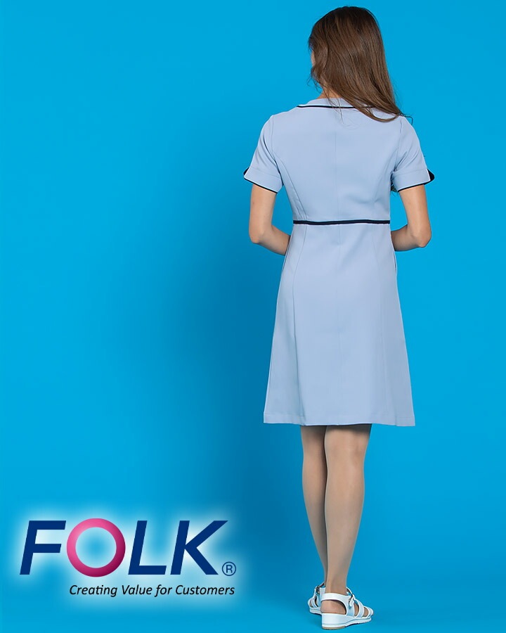 フォーク Folk ワンピース エステユニホーム 女性用 エステ服 フォーク3019sc ユニフォーム エステ 医療用 看護師 クリニック フォーク 受付 公式 だるま商店本店