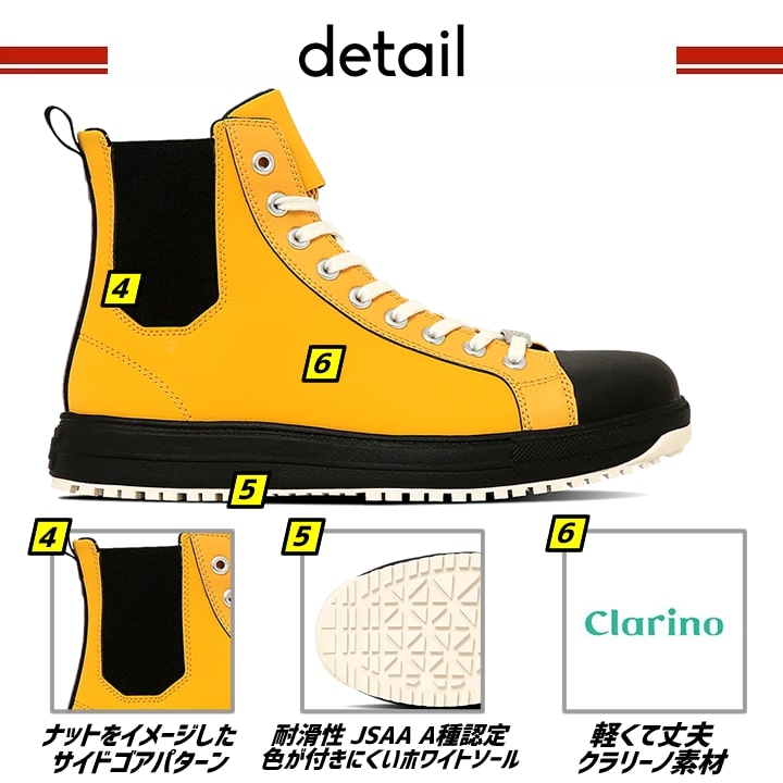 【即日発送】(在庫限り)コンバース 安全靴 ハイカット 限定品「CONVERSE」「ALL STAR PS Z HI 」サイドゴア レッド グリーン イエロー 紐タイプ オールスター 樹脂先芯 軽量 反射 耐滑 衝撃吸収 抗菌 防臭 JSAA規格 A種