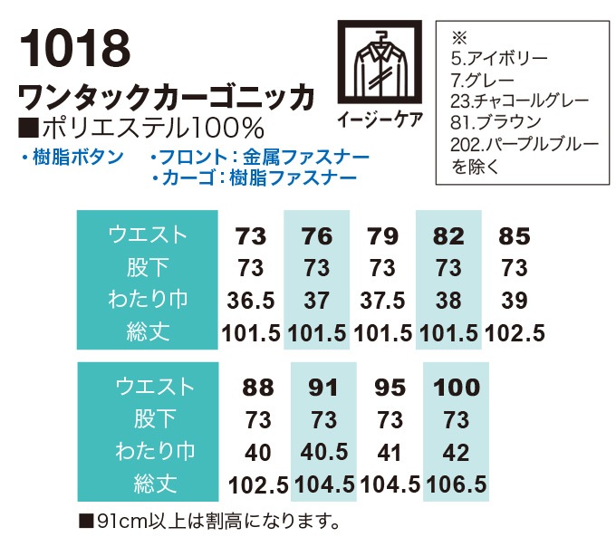 SOWA 桑和 1018 ワンタックカーゴニッカ ズボン 鳶服 春夏素材 作業服 作業着 1010シリーズ