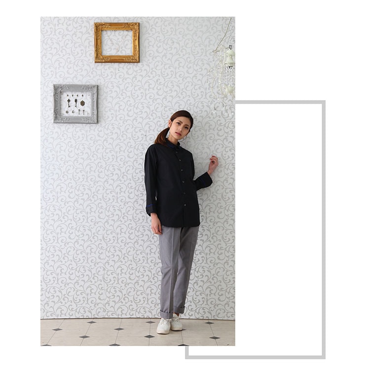 シャツ RH6762 HAKUI セブンユニフォーム コックシャツ 長袖 カフェ