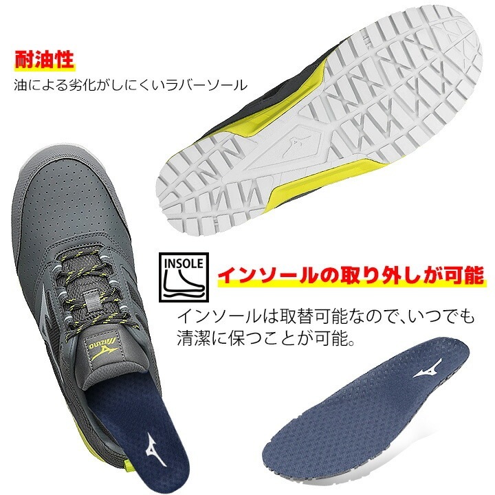 安全靴 ミズノ スニーカー 静電気帯電防止 F1GA2002 オール