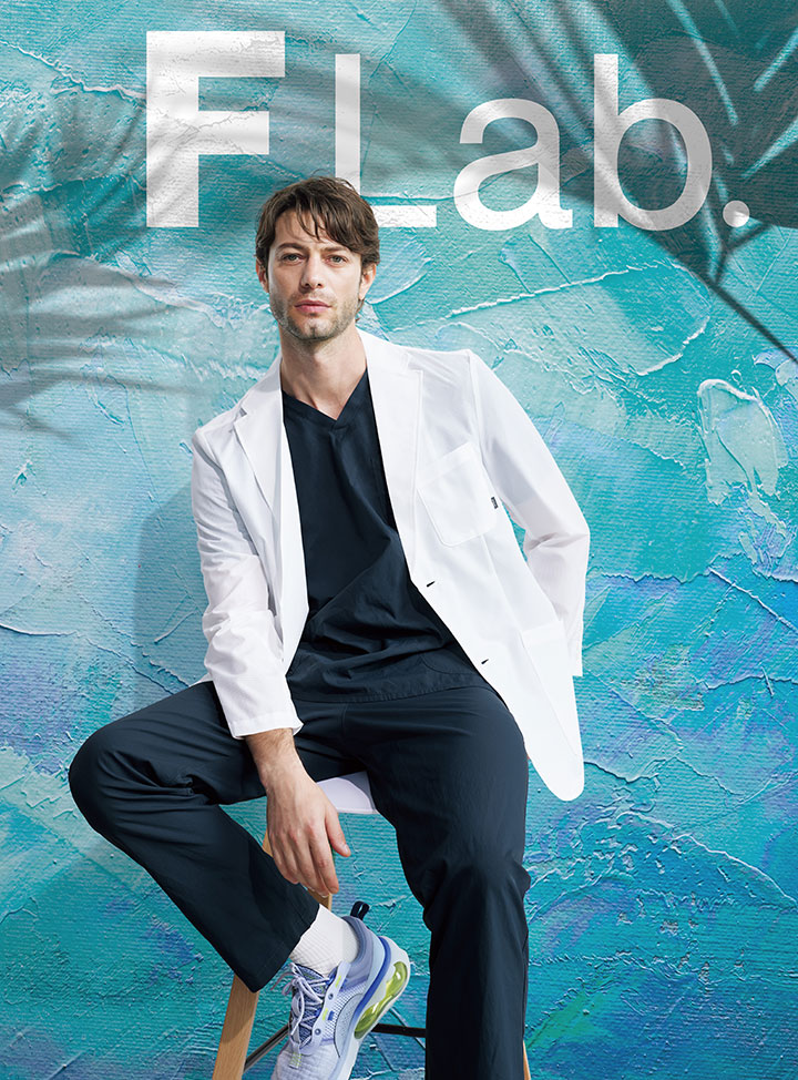 白衣 コート ドクターコート FOLK メンズジャケット 長袖ジャケット 男性用 医療 医師 薬剤師 制電 通気性 ストレッチ 1017PH 男性ハーフコート シングルコート スタイリッシュコート