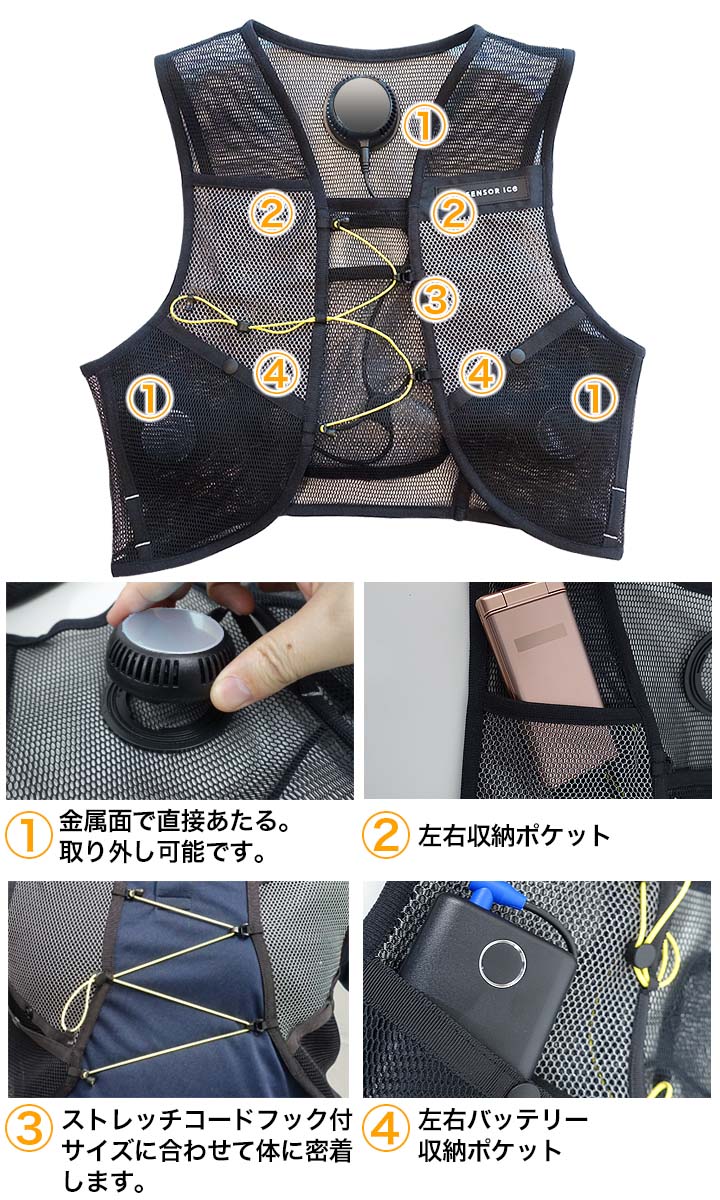 KS-1100 ペルチェ式クールベスト サイズF ペルチェ式クーラー ベスト＆デバイス フルセット KS-1100