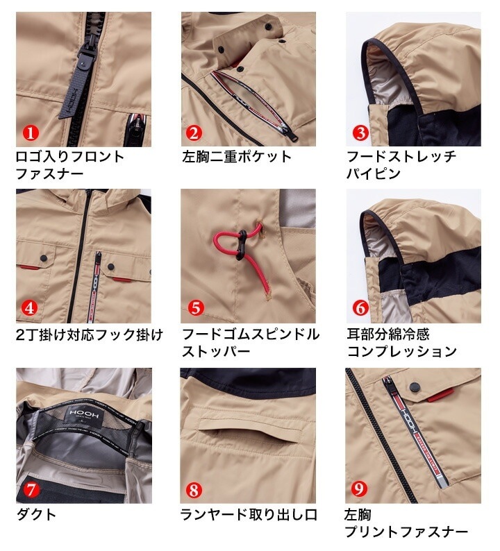 即日発送】空調服 ハイバック ベスト HOOH 2025年モデル V1129