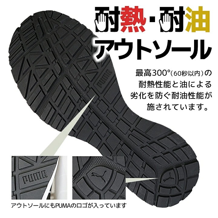 【即日発送】安全靴 プーマ PUMA スニーカー マジック ローカット ライダー2.0 64.241.0 ベルクロタイプ マジックテープ カップインソール グラスファイバー先芯 衝撃吸収 軽量 耐油 耐熱 スニーカー 作業靴 JAPAN ATHLETICシリーズ
