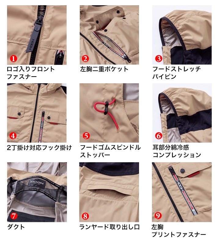 即日発送】【28V】空調服 ハイバック ベスト HOOH 2025年モデル V1129
