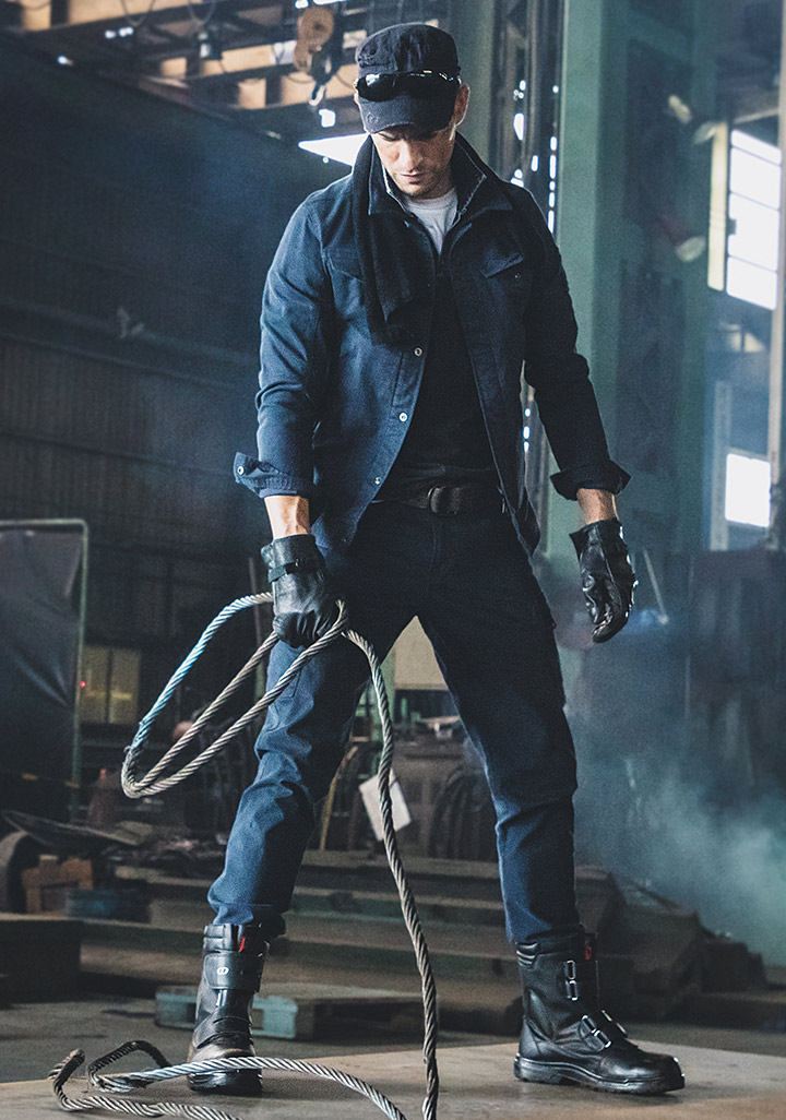 作業着 デニム イーブンリバー ストレッチ ブルゾン【オールシーズン