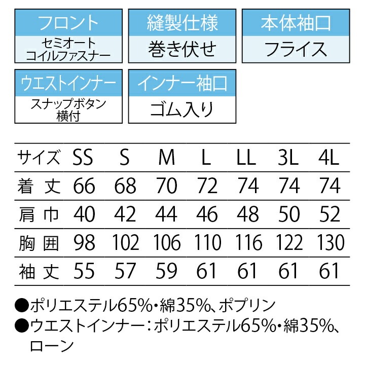 衛生白衣 食品工場白衣 長袖ジャンバー HACCP サックス sarvo サーヴォ
