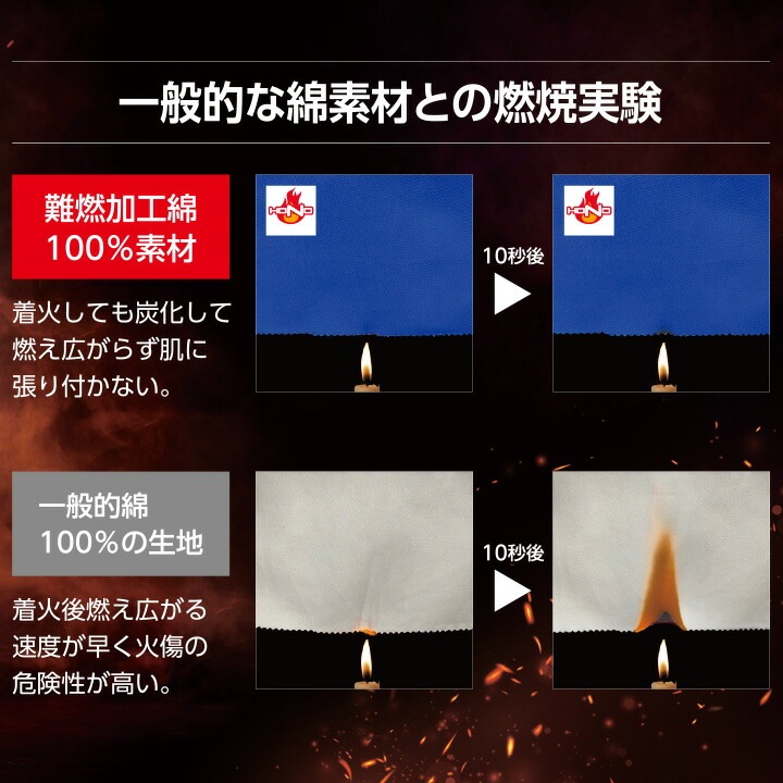 シャツ 防炎 作業服 溶接 難燃素材 火に強い 綿100％ 4407 HONO 防護服