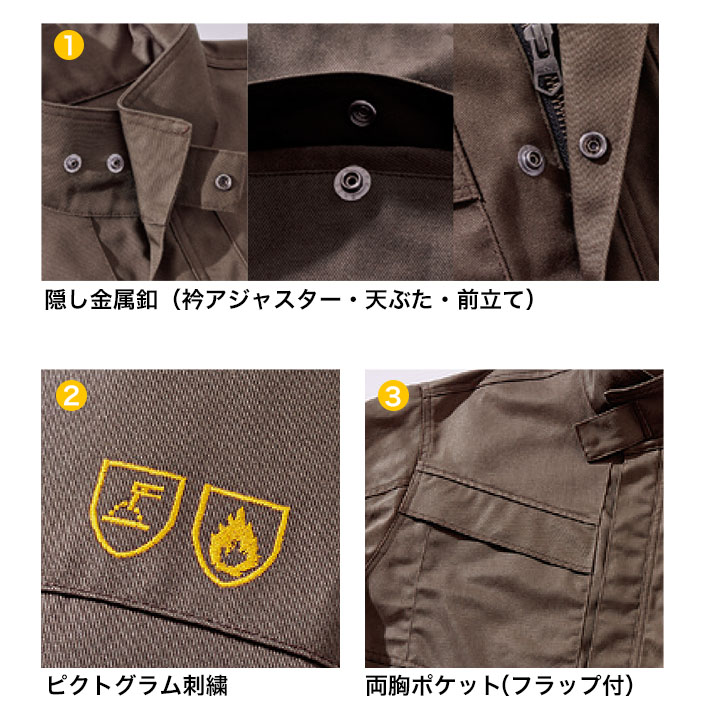 シャツ 防炎 作業服 溶接 難燃素材 火に強い 綿100％ 4407 HONO 防護服 防炎服 制電性 防炎性 耐炎 耐熱 工場 作業着 作業服 ユニフォーム JIS規格適合 鳳皇 村上被服 HOOH