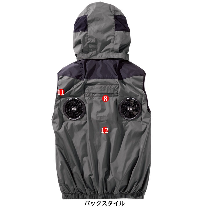 即日発送】【28V】空調服 ハイバック ベスト HOOH 2025年モデル V1129