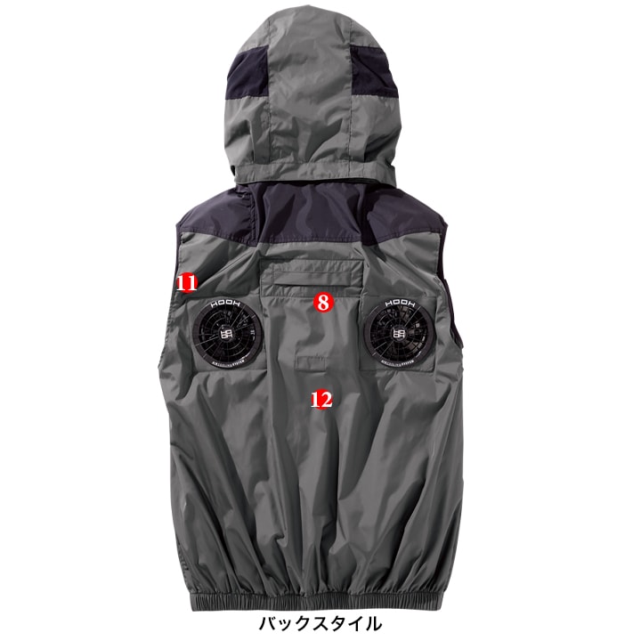 即日発送】【28V】空調服 ハイバック ベスト HOOH 2025年モデル V1129