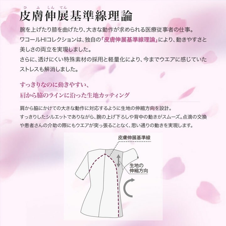 ワコール ドクターコート 医療 白衣 フォーク レディース 女性用 ワコール HI404 美容 エステ クリニック 医師 医療用 白衣 メディカルウェア ユニフォーム