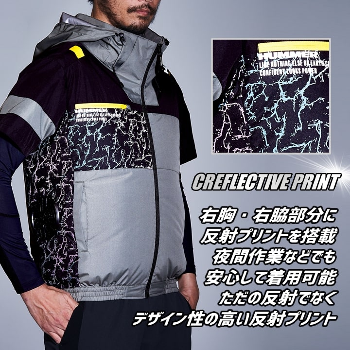 m*i様 空調服風神 即日発送】HUMMER 空調風神服 2025年 空調ウェア サイドファン 半袖