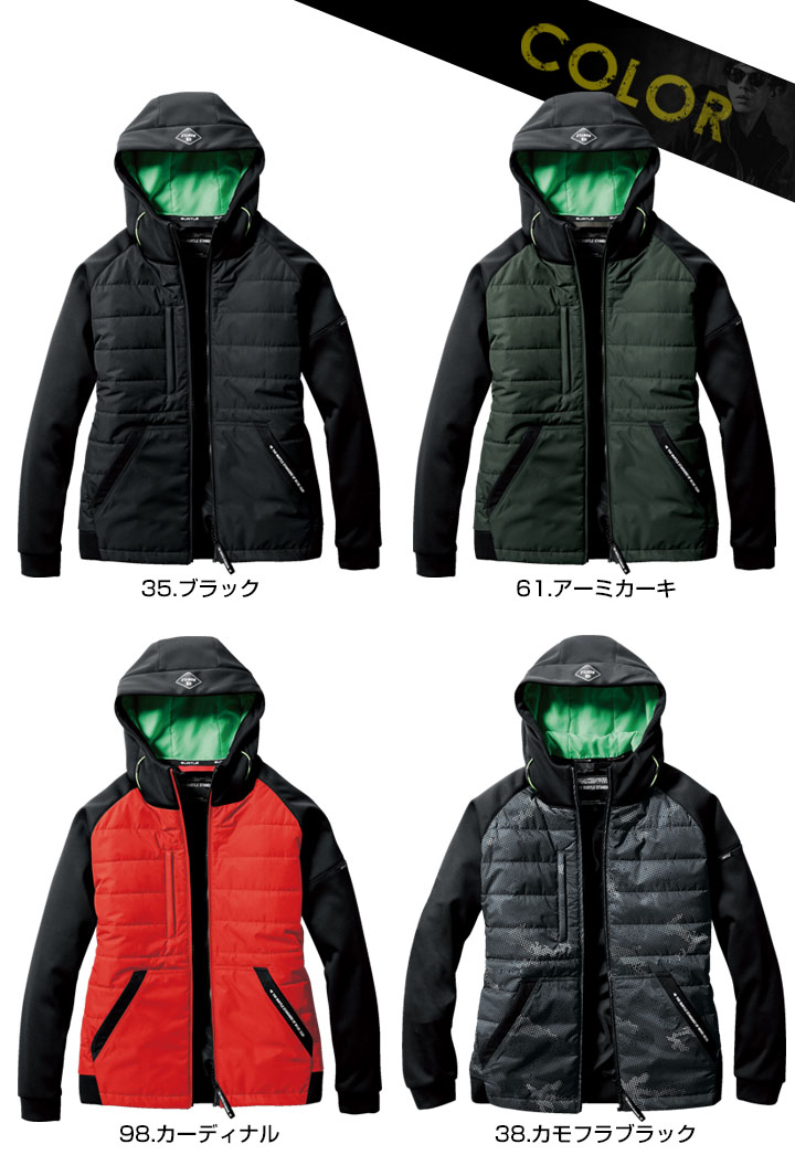 【即日発送】バートル サーモクラフト 防寒ジャケット 防風フーディジャケット 3210 ヒートジャケット 防寒 防水 防風 撥水 透湿 ストレッチ サーモクラフト対応 男女兼用 防寒服 防寒着 作業服 作業着 BURTLE