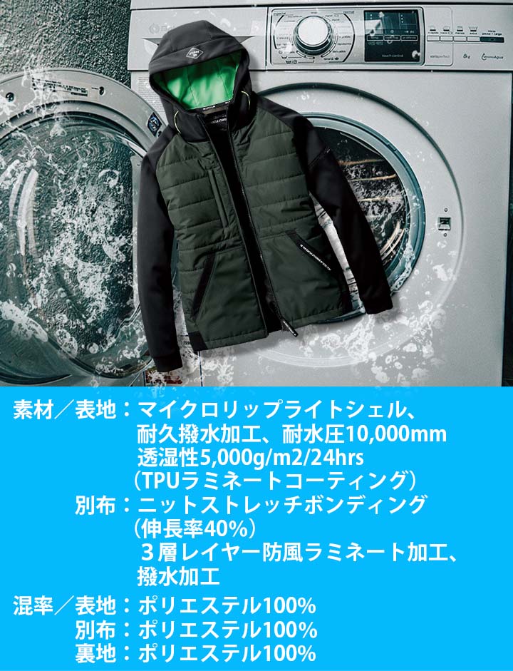 【即日発送】バートル サーモクラフト 防寒ジャケット 防風フーディジャケット 3210 ヒートジャケット 防寒 防水 防風 撥水 透湿 ストレッチ サーモクラフト対応 男女兼用 防寒服 防寒着 作業服 作業着 BURTLE