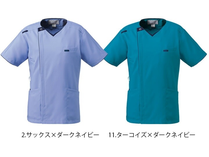 スクラブ メンズ ニットスクラブ フォーク 7051SC 男性用 医療 医師 薬剤師 医療用 白衣 看護師 介護 病院 ナース FOLK ジップタイプ 前開き クリニック リハビリ かっこいい【送料無料】
