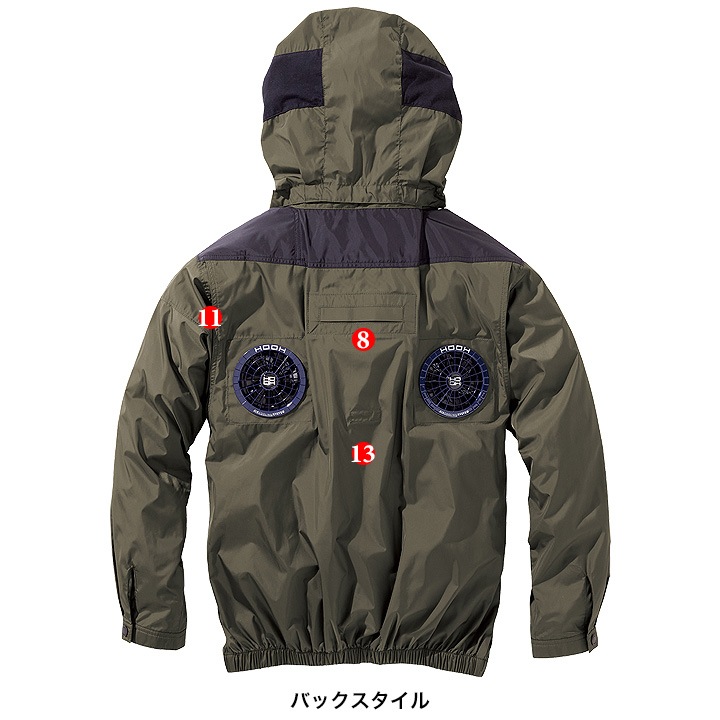 【高コスパ】最新モデル HOOH 15V バッテリー ファン 空調服 ブラック proshophamada_sv500-hooh-