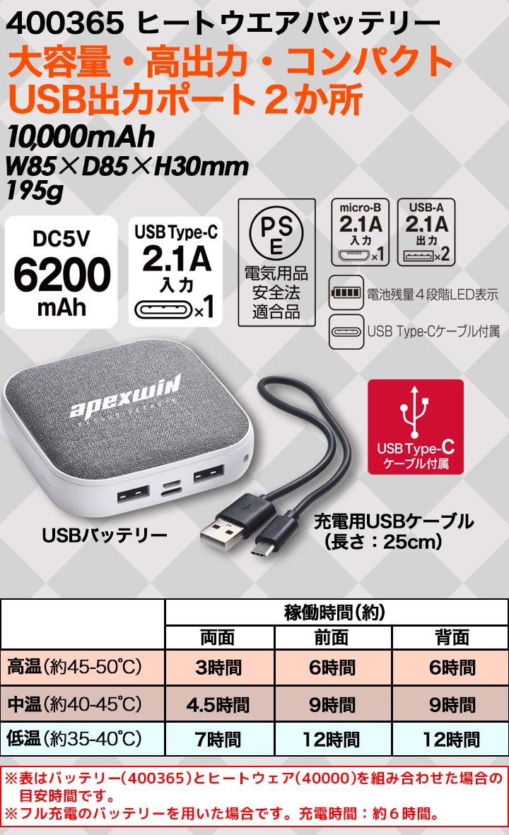 電熱ベスト ヒートベスト 防風ヒーターベスト バッテリーセット 防寒着 アタックベース 50000 防寒 防風 ベスト 秋冬 作業服 作業着 スポーツ 釣り ゴルフ