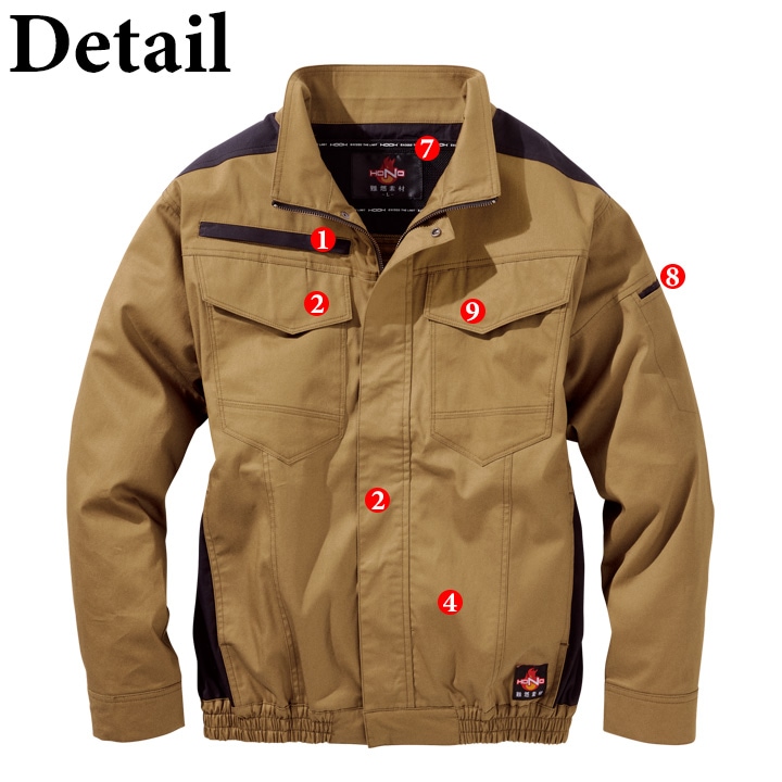 即日発送】空調服 バックファン 難燃シリーズ 長袖ブルゾン HOOH V4222