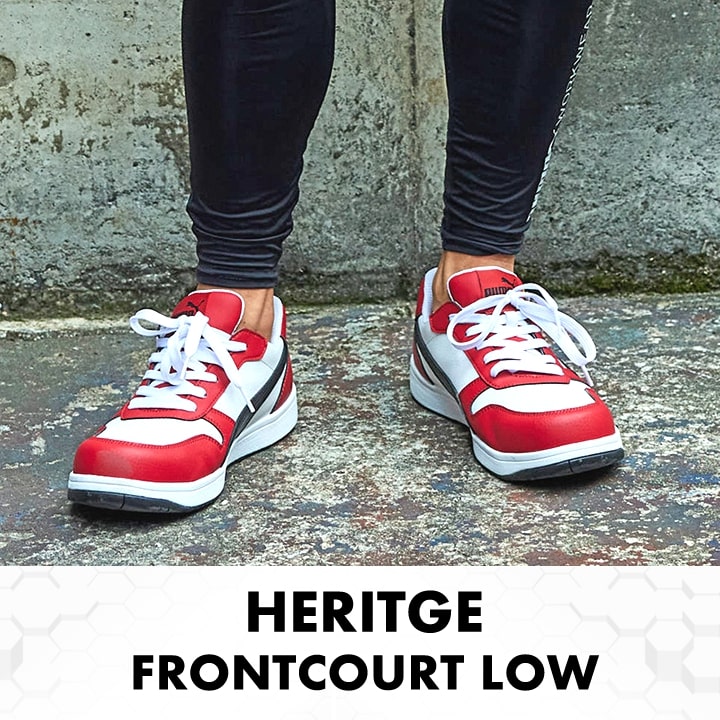 【即日発送】プーマ 安全靴 FRONTCOURT LOW フロントコートロー ローカット 紐タイプ 静電防止 3E クッション性 樹脂先芯 プロテクティブスニーカー セーフティー フットウエア 作業靴 PUMA HERITAGEシリーズ