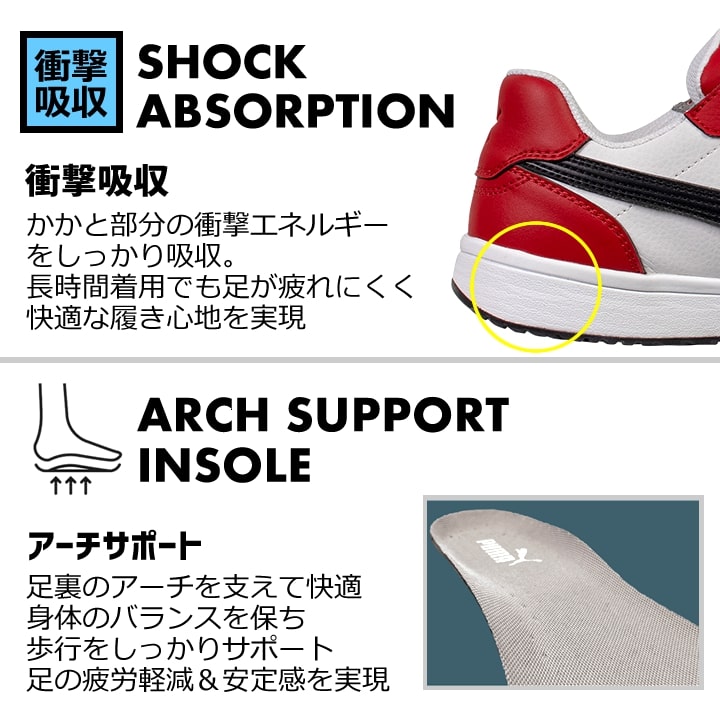 【即日発送】プーマ 安全靴 FRONTCOURT LOW フロントコートロー ローカット 紐タイプ 静電防止 3E クッション性 樹脂先芯 プロテクティブスニーカー セーフティー フットウエア 作業靴 PUMA HERITAGEシリーズ