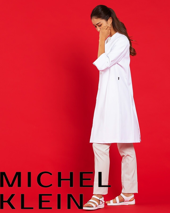 ドクターコート 医療 白衣 ジャケット コート 七分袖 エステ服 女性用 mk-0048 ミッシェルクラン 透け防止 制電 ストレッチ 病院 医師 歯科医