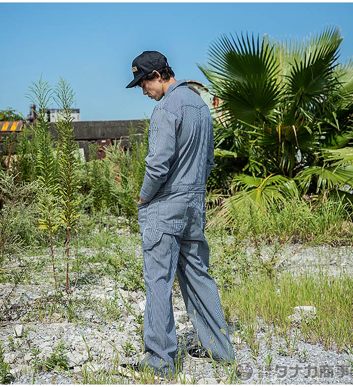 ディッキーズ 長袖つなぎ ヒッコリー ストライプ D-716 オールシーズン 作業服 作業着