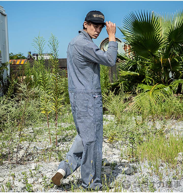 ディッキーズ 長袖つなぎ ヒッコリー ストライプ D-716 オールシーズン 作業服 作業着