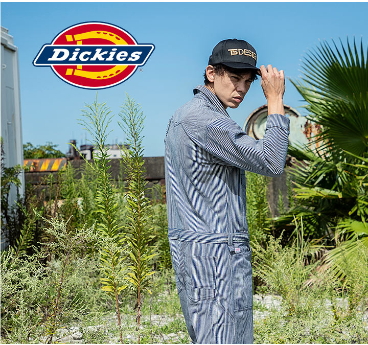 ディッキーズ 長袖つなぎ ヒッコリー ストライプ D-716 オールシーズン 作業服 作業着