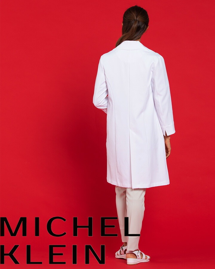 ドクターコート 医療 白衣 ジャケット コート 九分袖 エステ服 女性用 mk-0049 ミッシェルクラン 透け防止 制電 ストレッチ 病院 医師 歯科医