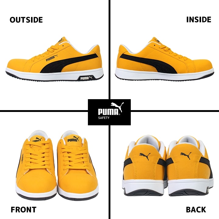 【即日発送】プーマ 安全靴 ICONIC LOW アイコニックロー ローカット 牛革 紐タイプ 静電防止 3E クッション性 樹脂先芯 プロテクティブスニーカー セーフティー フットウエア 作業靴 PUMA HERITAGEシリーズ