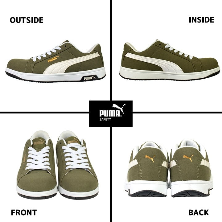【即日発送】プーマ 安全靴 ICONIC LOW アイコニックロー ローカット 牛革 紐タイプ 静電防止 3E クッション性 樹脂先芯 プロテクティブスニーカー セーフティー フットウエア 作業靴 PUMA HERITAGEシリーズ