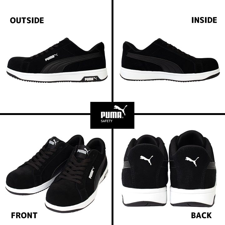 【即日発送】プーマ 安全靴 ICONIC LOW アイコニックロー ローカット 牛革 紐タイプ 静電防止 3E クッション性 樹脂先芯 プロテクティブスニーカー セーフティー フットウエア 作業靴 PUMA HERITAGEシリーズ