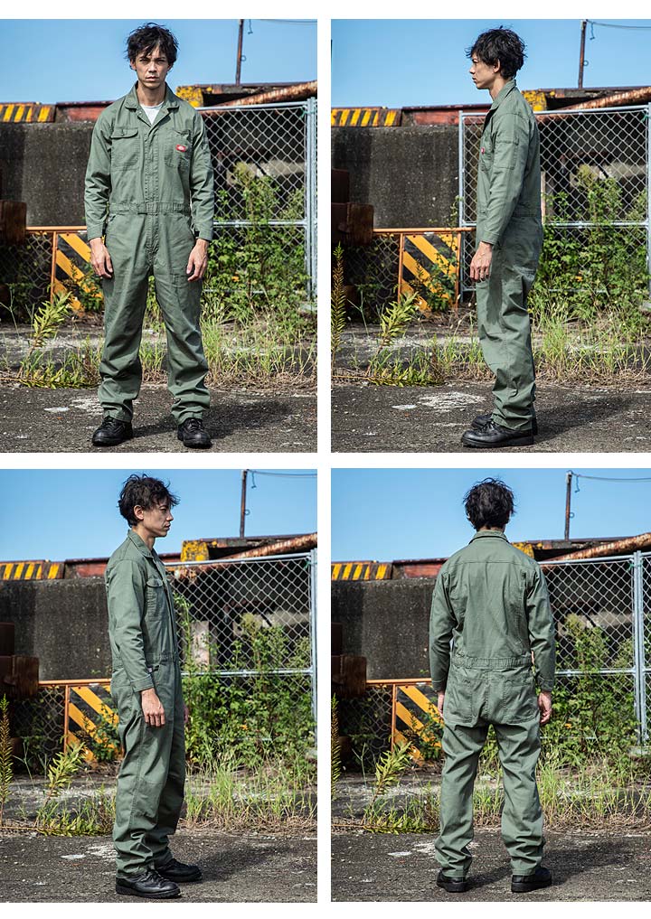 ディッキーズ つなぎ 長袖 ストレッチ オックス Dickies D-736 ストレッチ オールシーズン 作業服 作業着